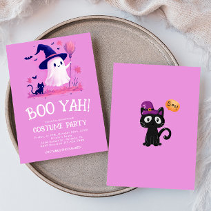 Niedliches Ghost-Hexe Kids Halloween-Kostüm-Party Einladung