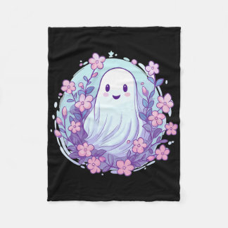 Niedliches Ghost mit Blume Ich kids Ghost Fleecedecke