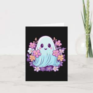 Niedliches Ghost mit Blume Ich kids Ghost Karte