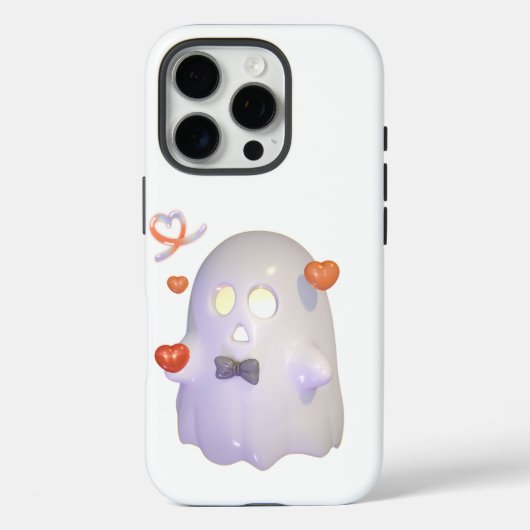 Niedliches Ghost mit Herz-3D-Illustration Case-Mate iPhone Hülle (Rückseite)