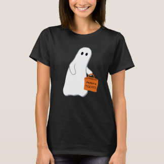 Niedliches Ghost mit Leckerei Bag Personalisierter T-Shirt