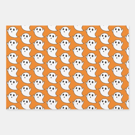 Niedliches Ghost-Muster Geschenkpapier Set (Vorderseite 3)