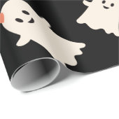 Niedliches Ghost-Muster Halloween-Thema Wrapping P Geschenkpapier (Rolleneckpunkt)