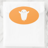 Niedliches Ghost Ovaler Aufkleber (Tasche)