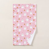 Niedliches Ghost-Pink-Pink-Halloween-Muster Badhandtuch Set (Handtuch)