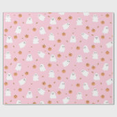 Niedliches Ghost-Pink-Pink-Halloween-Muster Geschenkpapier (Flach)