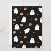 Niedliches Ghost & Pumpkin Black Halloween-Party Einladung (Rückseite)