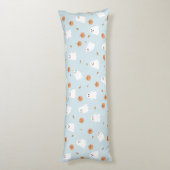 Niedliches Ghost & Pumpkin Blue Halloween-Muster Seitenschläferkissen (Rückseite (Vertikal))