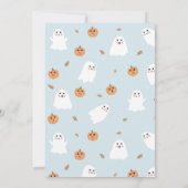 Niedliches Ghost & Pumpkin Blue Halloween-Party Einladung (Rückseite)