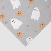 Niedliches Ghost & Pumpkin Graues Halloween-Muster Seidenpapier (Ausschnitt)