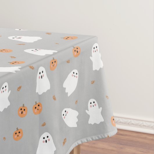 Niedliches Ghost & Pumpkin Graues Halloween-Muster Tischdecke (Beispiel)