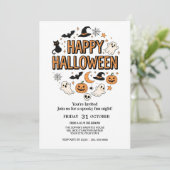 Niedliches Ghost & Pumpkin-Halloween-Party Einladung (Stehend Vorderseite)