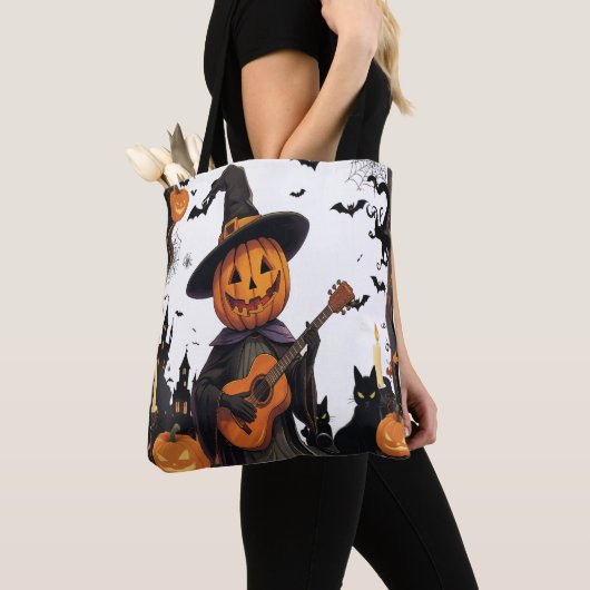 Niedliches Ghost Pumpkin Party Design Tasche (Von Nahem)