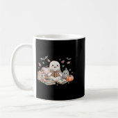 Niedliches Ghost Reading Buch Liebhaber Herbstfall Kaffeetasse (Links)