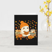 Niedliches Ghost Reading Buch Liebhaber Herbstfall Karte (Gelbe Blume)