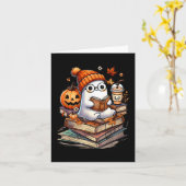 Niedliches Ghost Reading Buch Liebhaber Herbstfall Karte (Gelbe Blume)