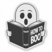 Niedliches Ghost-Reading "How to Boo" Aufkleber (Vorderseite)