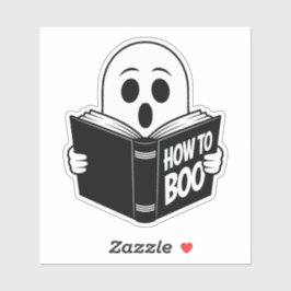 Niedliches Ghost-Reading "How to Boo" Aufkleber