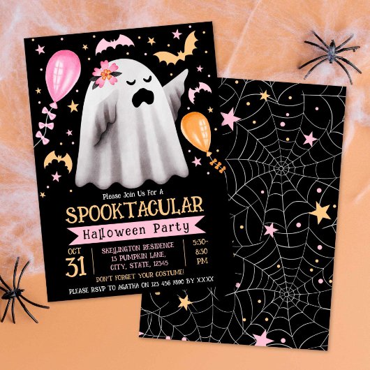 Niedliches Ghost Spooktacular Kids Halloween-Party Einladung
