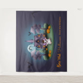 Niedliches ghost Spuk House Background Halloween Wandteppich (Vorderseite)