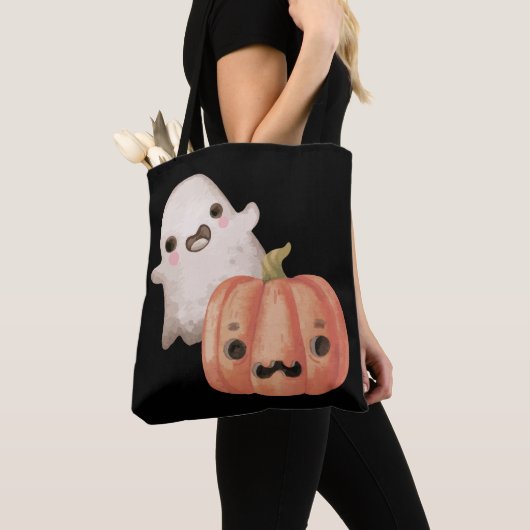 Niedliches Ghost- und Jack-O-Lantern-Trick oder -T Tasche (Von Nahem)
