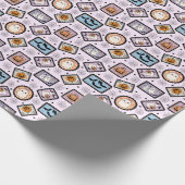 Niedliches Ghost-und Kürbiskahn Halloween-Briefmar Geschenkpapier (Ecke)