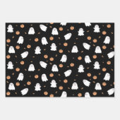 Niedliches Ghost- und Kürbisschwarz Halloween-Must Geschenkpapier Set (Vorderseite 2)