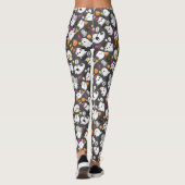 Niedliches Ghost und Tomb Stones Halloween Leggings (Rückseite)