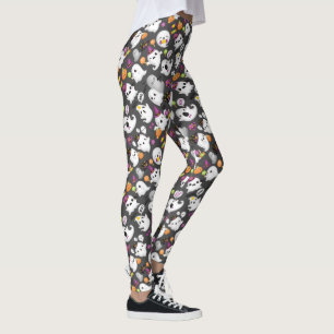 Niedliches Ghost und Tomb Stones Halloween Leggings