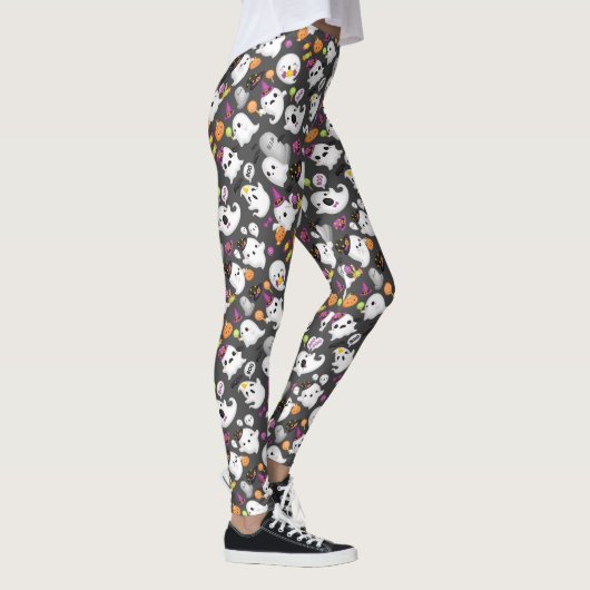 Niedliches Ghost und Tomb Stones Halloween Leggings (Rechts)