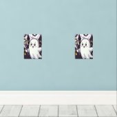 Niedliches Ghosting-Poster mit einer spielerischen Bilderwand Sets (Holzboden)