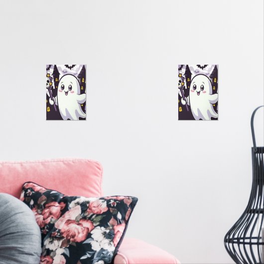 Niedliches Ghosting-Poster mit einer spielerischen Bilderwand Sets (Wohnzimmer)