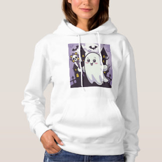 Niedliches Ghosting-Poster mit einer spielerischen Hoodie