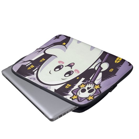 Niedliches Ghosting-Poster mit einer spielerischen Laptopschutzhülle (Vorne Knopf)
