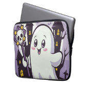Niedliches Ghosting-Poster mit einer spielerischen Laptopschutzhülle (Vorderseite Links)