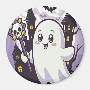 Niedliches Ghosting-Poster mit einer spielerischen Magnet