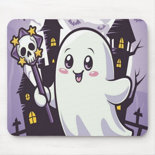 Niedliches Ghosting-Poster mit einer spielerischen Mousepad (Vorne)