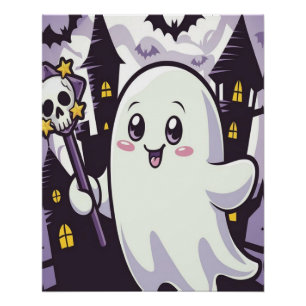 Niedliches Ghosting-Poster mit einer spielerischen Poster