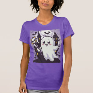 Niedliches Ghosting-Poster mit einer spielerischen T-Shirt