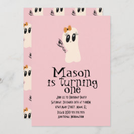 Niedliches Ghoul Doodle Halloween jedes Alter Gebu Einladung