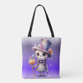 Niedliches Ghoul in Top Hat und Bow Krawatte Hallo Tasche (Rückseite)