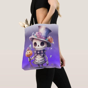 Niedliches Ghoul in Top Hat und Bow Krawatte Hallo Tasche
