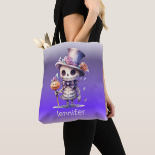 Niedliches Ghoul in Top Hat und Bow Krawatte Hallo Tasche