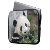 Niedliches Giant Panda Foto, Name, Computer Laptopschutzhülle (Vorderseite Links)