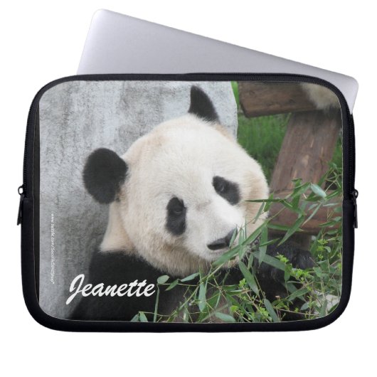 Niedliches Giant Panda Foto, Name, Computer Laptopschutzhülle (Vorderseite)