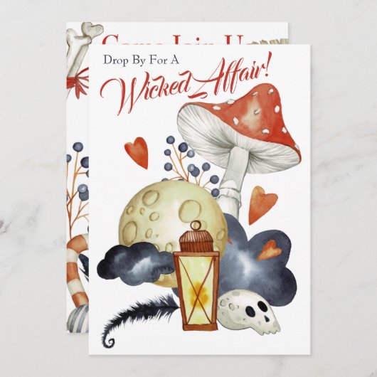 Niedliches Gift Mushroom Wicked Affäre Halloween-P Einladung (Vorne/Hinten)