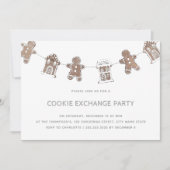 Niedliches Gingerbrot Cookie Exchange Party Urlaub Einladung (Vorderseite)