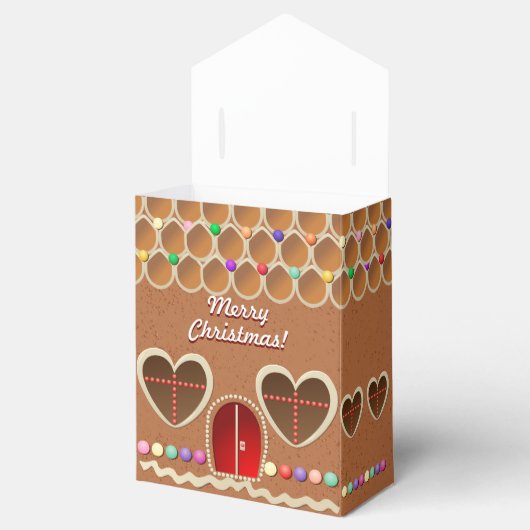 Niedliches Gingerbrot-Haus mit Herz-geformt Fenste Geschenkschachtel (Geöffnet)