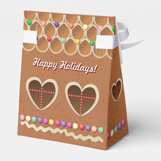 Niedliches Gingerbrot-Haus mit Herz-geformt Fenste Geschenkschachtel (Rückseite)