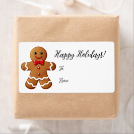 Niedliches Gingerbrot Man Holiday-Geschenketikett